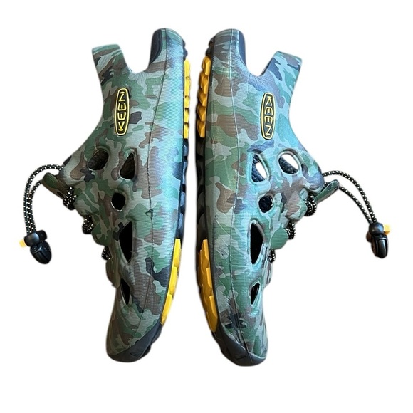 Keen Tie Up Sport Sandal Camo Green Water Hike Walk Slip Resist Big Kids Size 2 - Picture 7 of 11